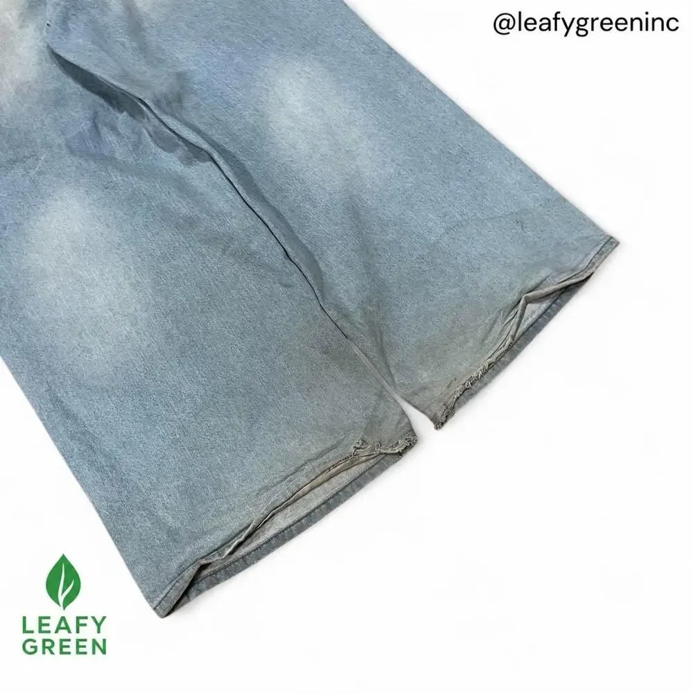 True Religion Light Wash Wide Leg Baggy Jeans us sz 34x30 Flared Horseshoe Ultra